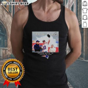 Drake Maye in a stylish New England Patriots tank top, showcasing NFL spirit for 2026 season.