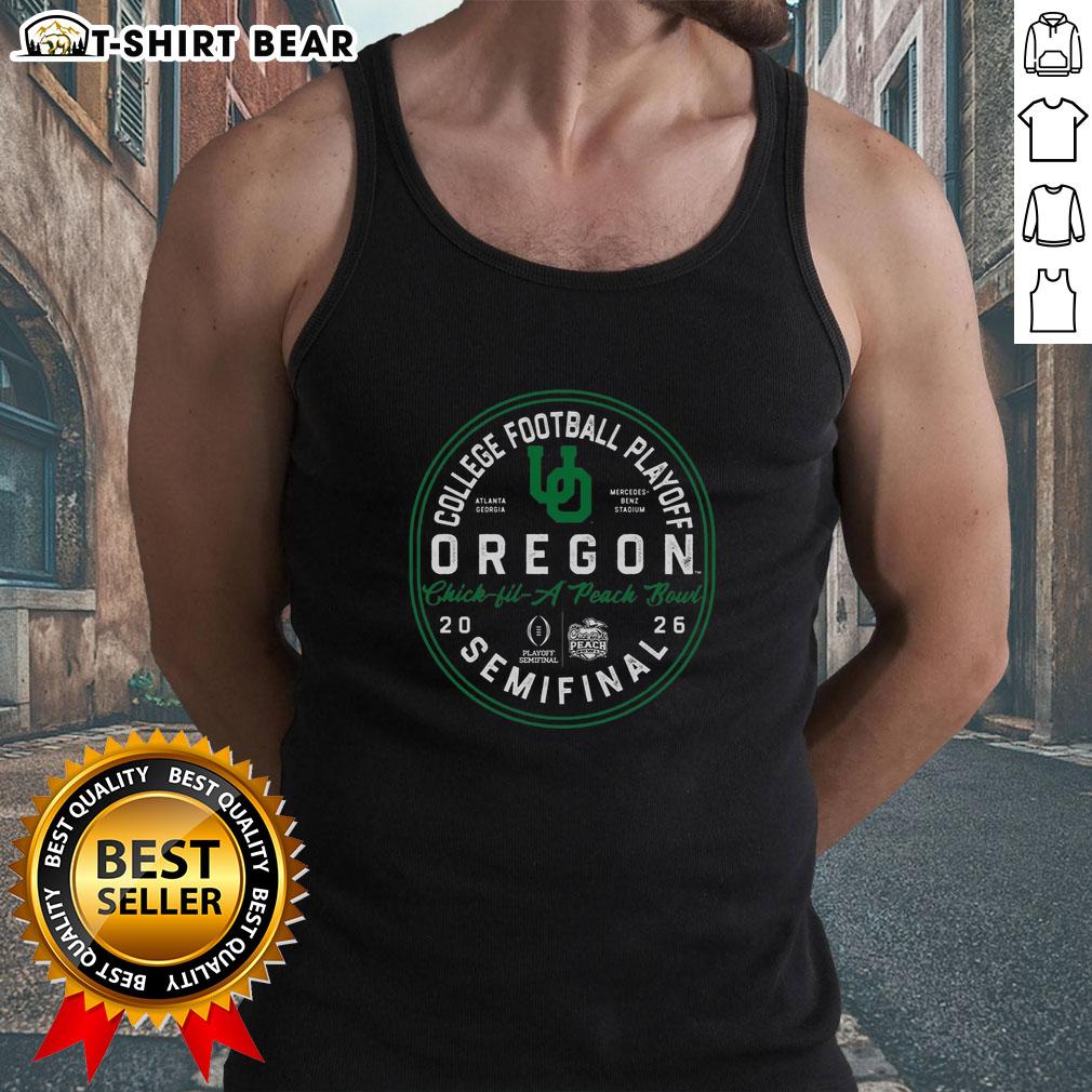 Nice Oregon 2026 Peach Bowl Bound tank top featuring vibrant design and team colors, perfect for game day celebrations.