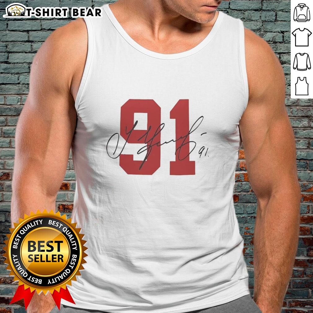 Nice Signature 91 Sergei Fedorov Detroit Red Wings tank top featuring bold team colors and iconic player design.