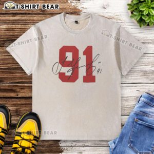 Nice Signature 91 Sergei Fedorov Detroit Red Wings washed t-shirt featuring vintage design and team colors.