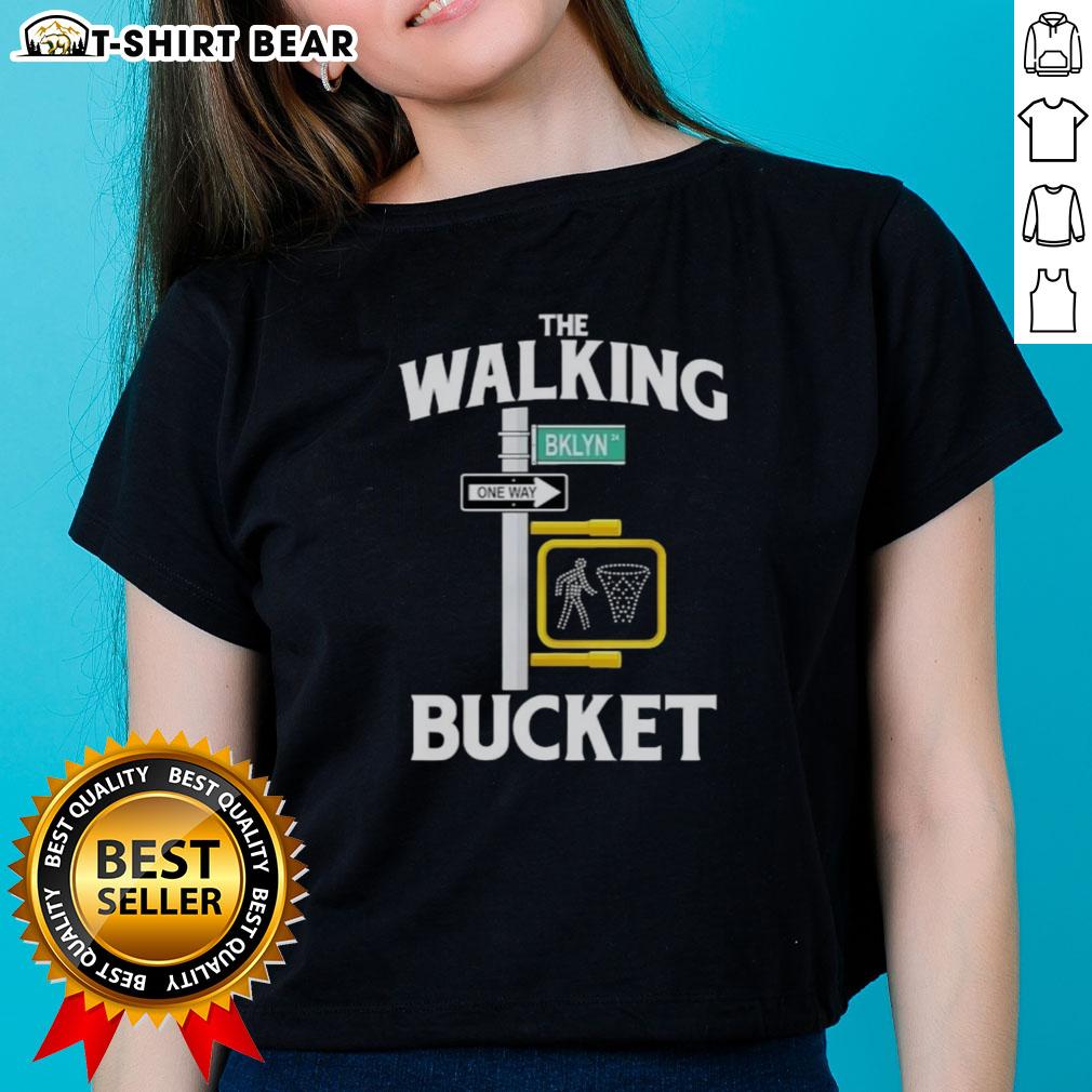 Official Brooklyn Nets The Walking Bucket Ladies Tee featuring team logo and stylish design for female fans.
