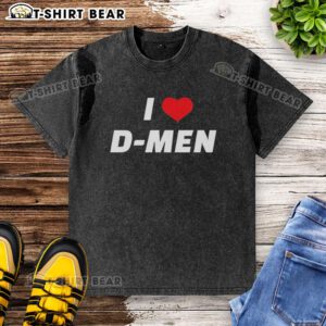 Official I Love D Men washed t-shirt featuring a stylish design, perfect for casual wear and expressing love for D men.