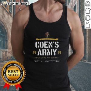 Official Jacksonville Jaguars Football tank top featuring 'Coens Army Duuuval to Glory' design for fans.