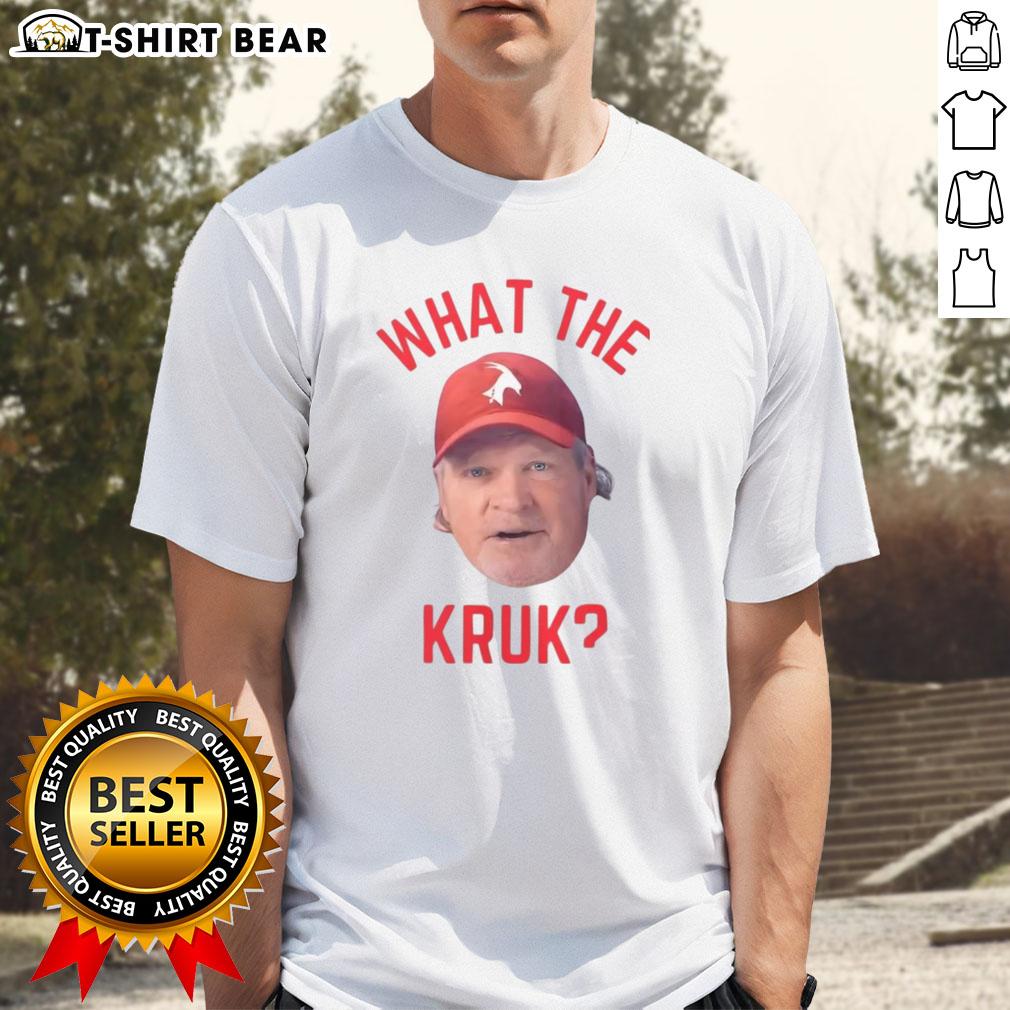 Official John Kruk Philadelphia Phillies MLB What The Kruk Big Face T-Shirt featuring a bold graphic design of Kruk.
