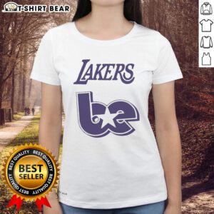 Alt Text: Official Lakers x Billie Eilish Basketball ladies tee featuring bold graphics and stylish design for fans.