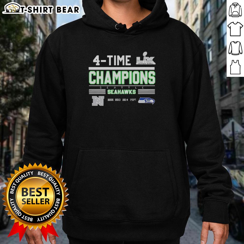 Alt Text: Official Seattle Seahawks 4-Time NFC West Division Champions 2025 Super Bowl LX hoodie, showcasing team pride and style.