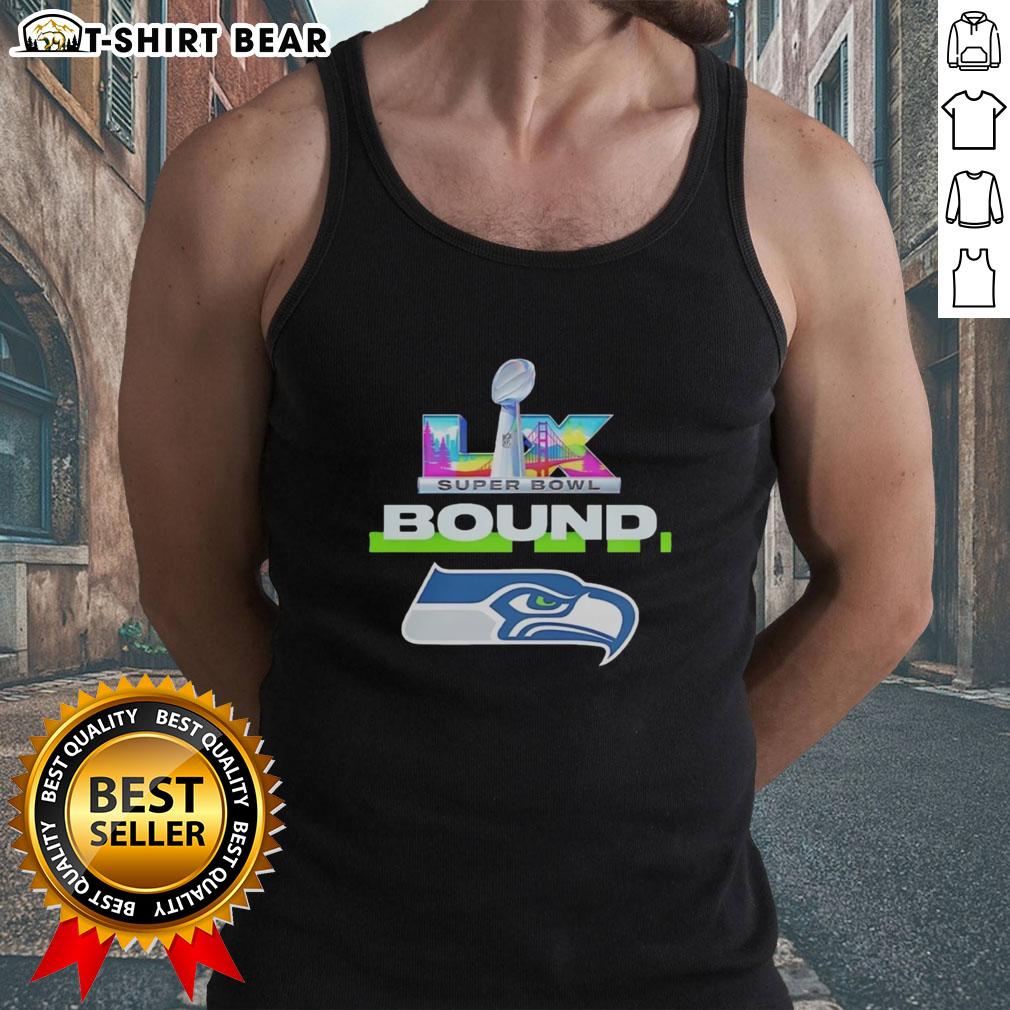 Alt Text: Official Seattle Seahawks NFC Champions Super Bowl LX Bound big logo tank top showcasing team pride and style.