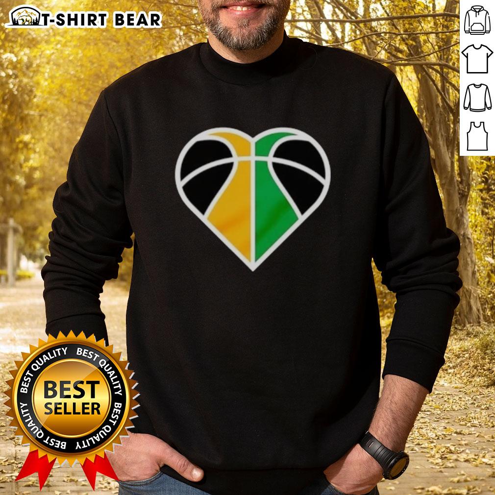 Official Utah Jazz Basketball Heart Logo Sweatshirt featuring vibrant team colors and comfortable design for fans.