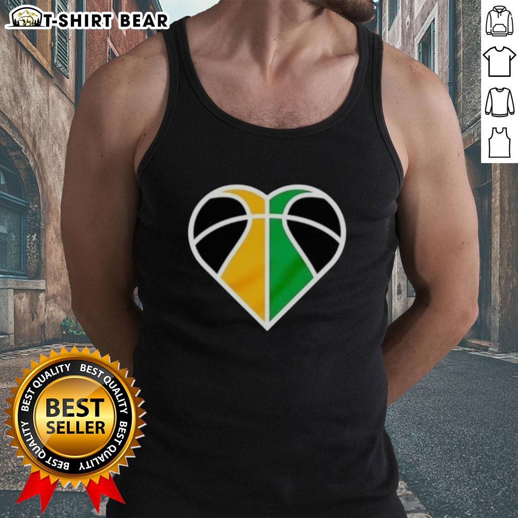 Alt Text: Official Utah Jazz Basketball Heart Logo Tank Top featuring team colors and logo for fans and athletes.