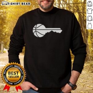 Alt Text: Official Utah Jazz Basketball Key Logo Sweatshirt featuring team colors and logo, perfect for fans and casual wear.