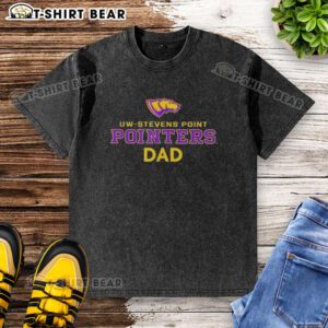 Original Campus Lab UW Stevens Point Pointers Dad logo washed t-shirt in casual style for university supporters.