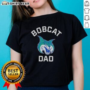Original Georgia College GCSU Bobcats arched Dad logo on a stylish ladies tee, perfect for school spirit and gifts.