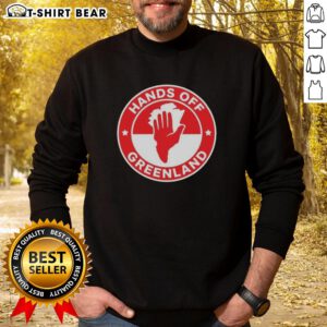 Alt Text: Original Greenland Hands Off logo sweatshirt featuring a stylish design in a comfortable fit for casual wear.