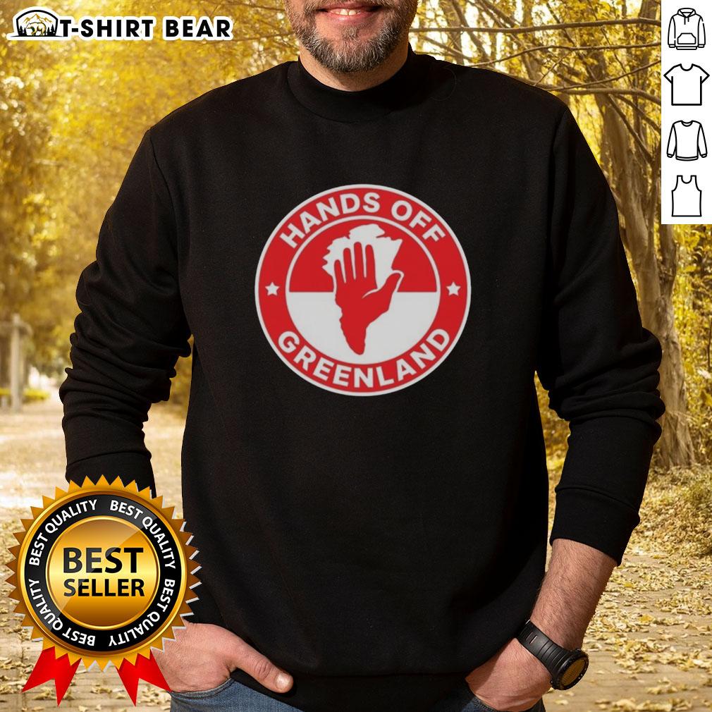 Alt Text: Original Greenland Hands Off logo sweatshirt featuring a stylish design in a comfortable fit for casual wear.