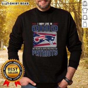 Ohio sweatshirt featuring New England Patriots flag, perfect for game day pride and fan support.