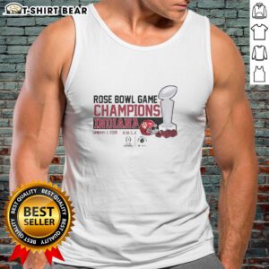 Original Indiana Hoosiers Football 2026 CFP Rose Bowl Champions tank top featuring team colors and logo design.