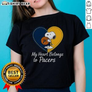 Original Indiana Pacers x Snoopy Cartoon Valentine 2026 Ladies Tee featuring vibrant graphics and a stylish design.
