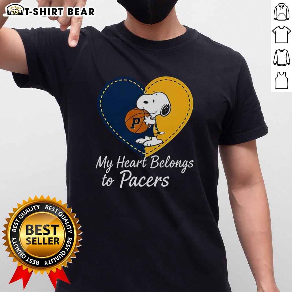 Original Indiana Pacers X Snoopy Cartoon Valentine 2026 T-Shirt featuring playful Snoopy design and Pacers logo.