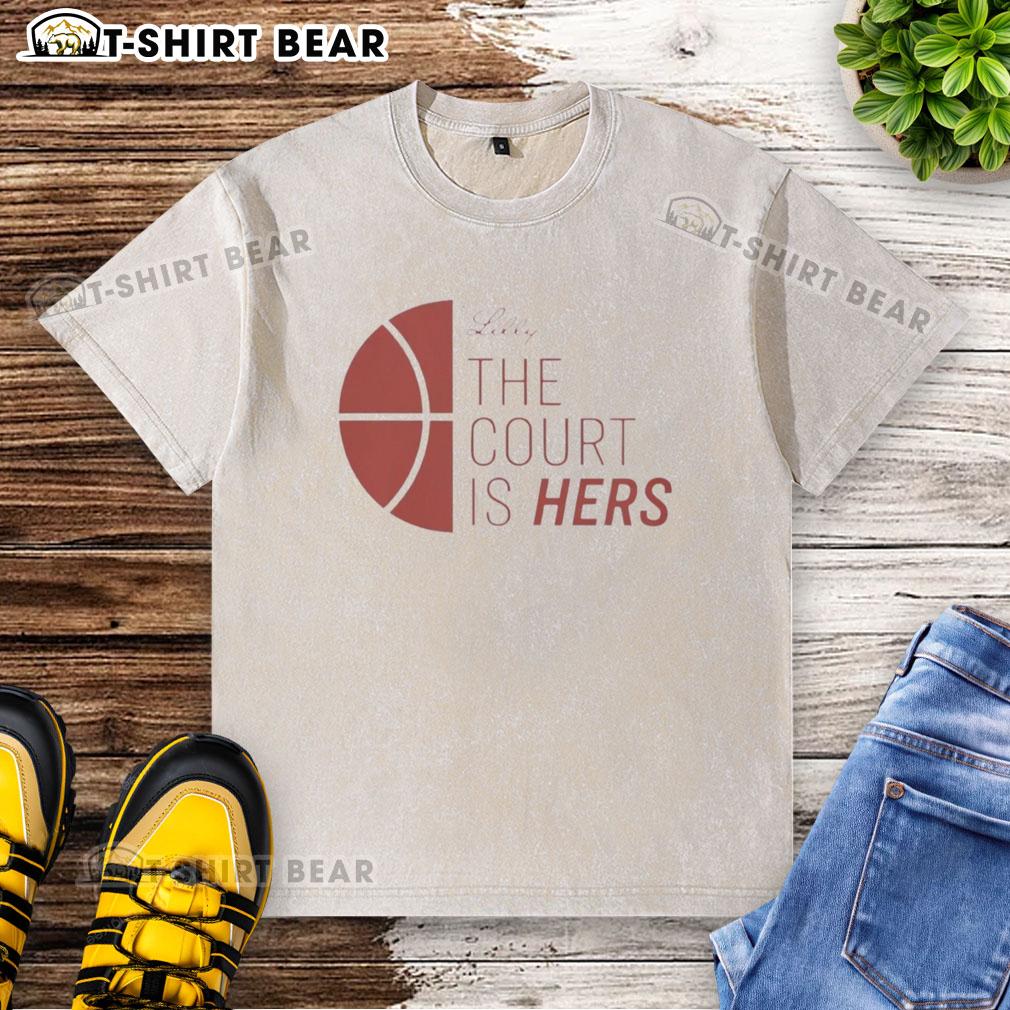 Original Lilly The Court Is Hers washed t-shirt featuring vibrant colors and stylish design for casual wear.