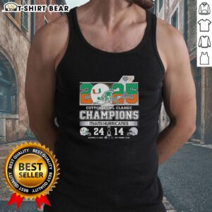 Original Miami Hurricanes Beat Ohio State Buckeyes Cotton Bowl Classic 2025 Tank Top featuring team colors and logo.