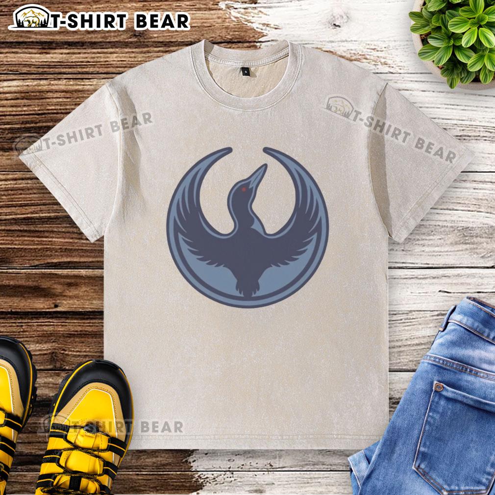 Original Minnesota Rebel Alliance protest t-shirt featuring the MN state bird, the loon, on a washed background.