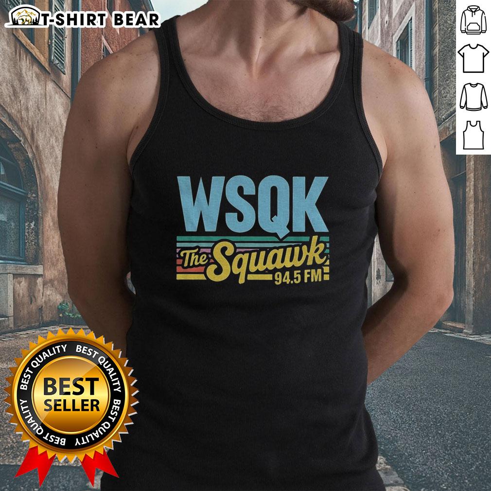 Premium WSQK The Squawk 94.5 FM Hawkins upside down tank top in vibrant colors, perfect for summer fashion.