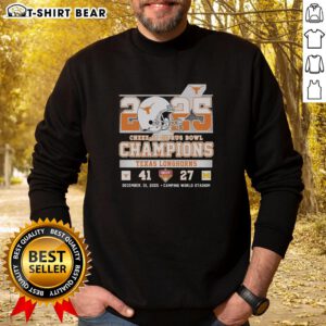 Vintage sweatshirt celebrating Texas Longhorns as 2025 Cheez-It Citrus Bowl Champions in vibrant colors.