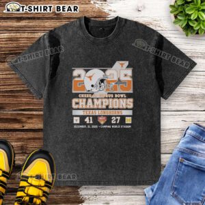 Vintage washed T-shirt featuring 2025 Cheez-It Citrus Bowl Champions Texas Longhorns logo and design.