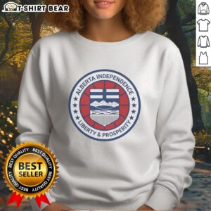 Pretty Alberta Independence Liberty and Prosperity Circle Logo Sweatshirt showcasing a stylish design for proud supporters.