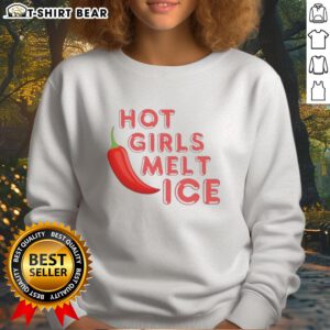 Pretty hot girls wearing 'Melt Ice' sweatshirts, showcasing a stylish and trendy streetwear fashion look.