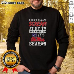 Pretty sweatshirt for Ole Miss Rebels fans, perfect for NCAA football lovers who cheer passionately at their TVs.
