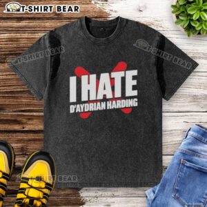 Alt Text: Pretty I Hate Daydrian Harding washed t-shirt featuring a stylish design and comfortable fit, perfect for casual wear.