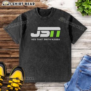 Alt Text: Jaxon Smith-Njigba in a Seattle Seahawks washed t-shirt, showcasing his style and team spirit on the football field.