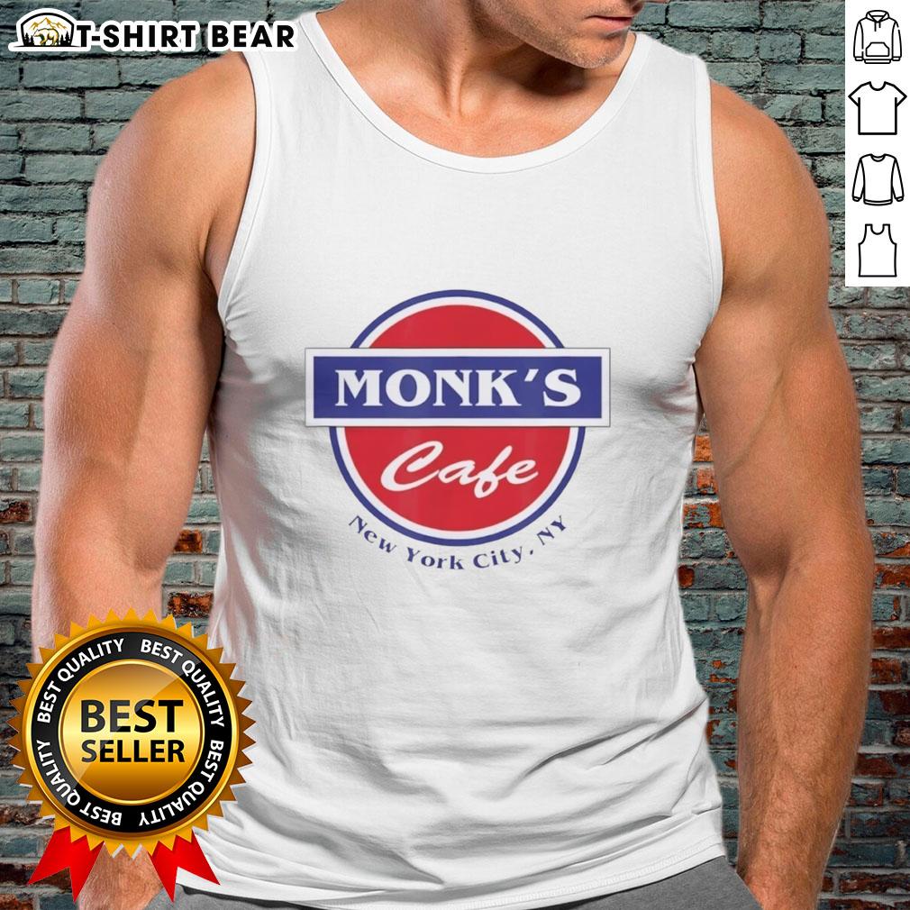 Pretty Monks Cafe in New York City, NY, featuring a stylish tank top design with vibrant graphics.