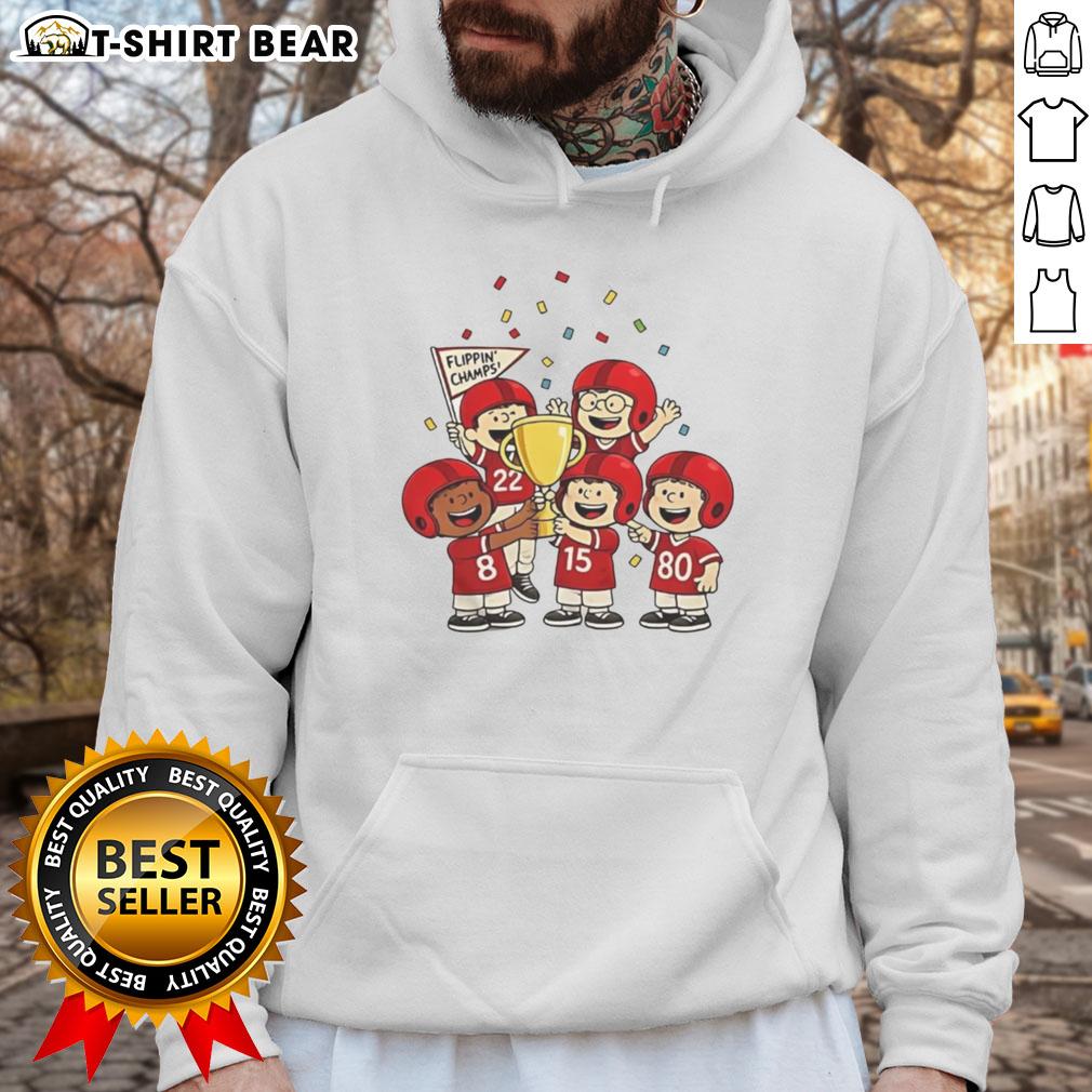 Pretty The Peanuts Flippin Champs hoodie design showcasing colorful graphics and cozy style for Peanuts fans.