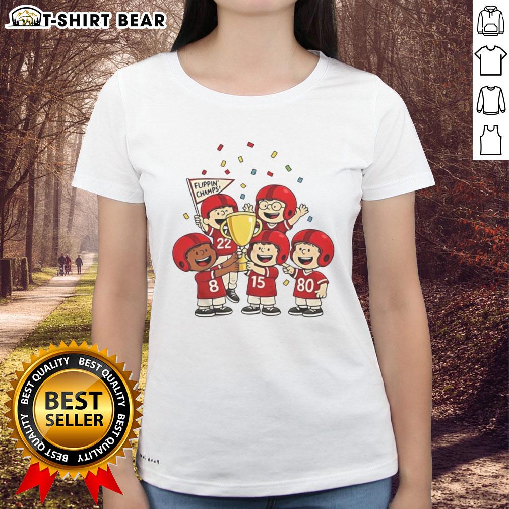 Pretty The Peanuts Flippin Champs Peanuts Ladies Tee featuring vibrant colors and a stylish design for Peanuts fans.