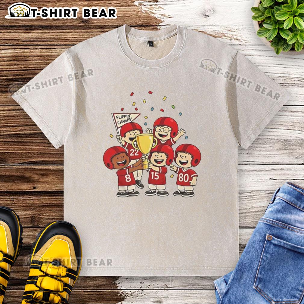 Pretty The Peanuts Flippin Champs Peanuts washed t-shirt featuring playful design and vibrant colors, perfect for casual wear.