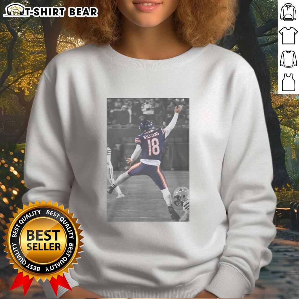 Alt Text: Caleb Williams Jumpman sweatshirt featuring stylish design and vibrant colors, perfect for fans and sports enthusiasts.