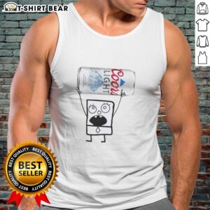 Alt Text: Top Doodlebob wearing a tank top and holding a Coors Light can, showcasing a fun summer vibe and cartoon style.