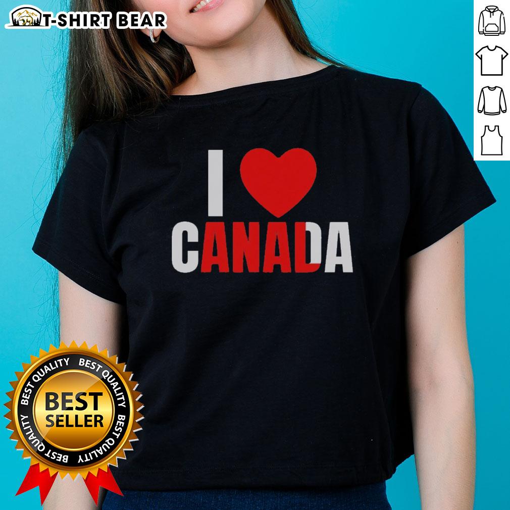 Top I Love Canada Anal Ladies Tee featuring a playful design celebrating Canadian pride and humor.