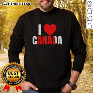 Cozy 'I Love Canada' sweatshirt featuring playful anal humor, perfect for casual wear and Canada pride.