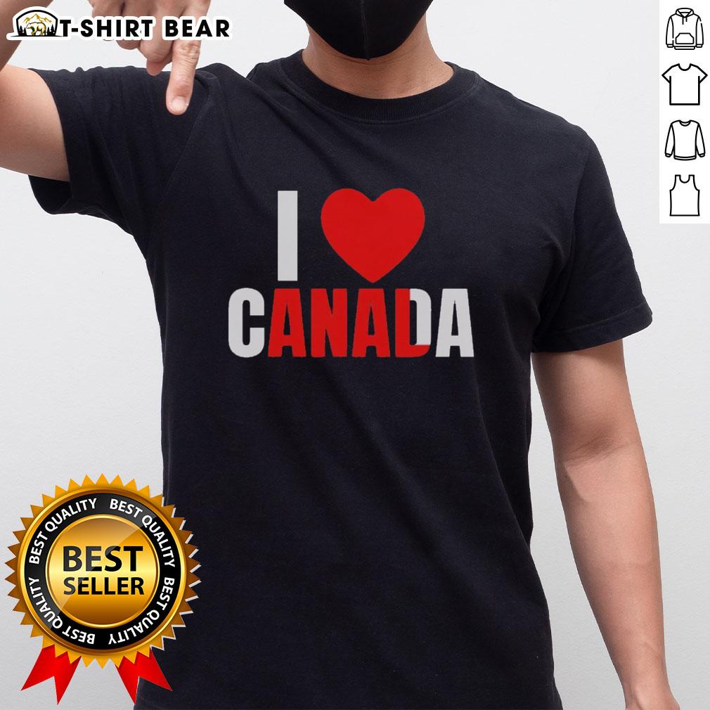 Top I Love Canada anal T-shirt featuring a fun graphic design for proud Canadians and humor enthusiasts.