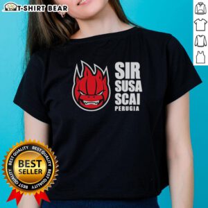 Top Sir Safety Perugia logo on a stylish ladies tee, perfect for fans and sportswear enthusiasts.