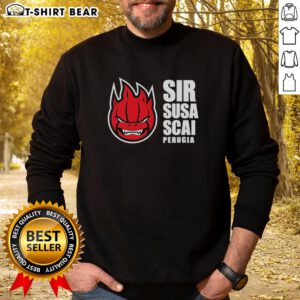 Alt Text: Top Sir Safety Perugia logo sweatshirt featuring a bold design and comfortable fit for fans and athletes alike.