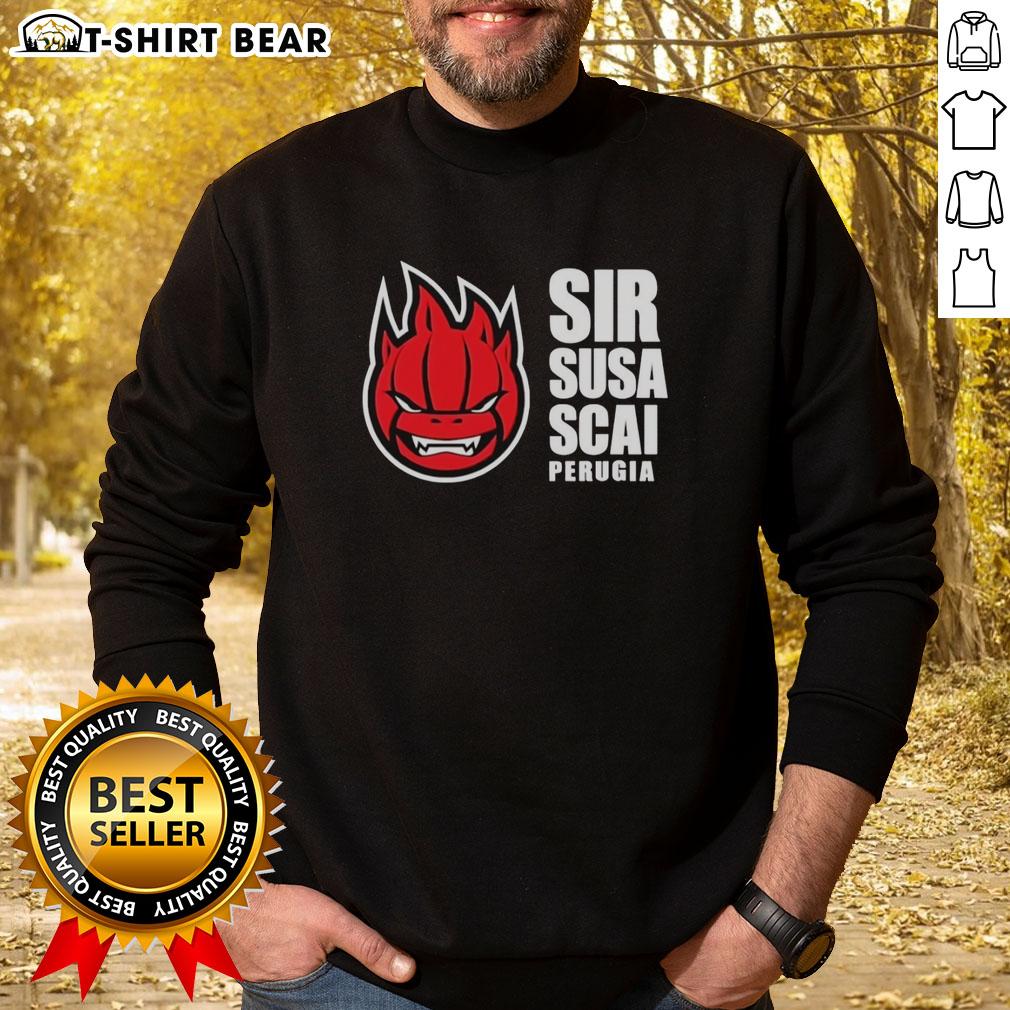Alt Text: Top Sir Safety Perugia logo sweatshirt featuring a bold design and comfortable fit for fans and athletes alike.