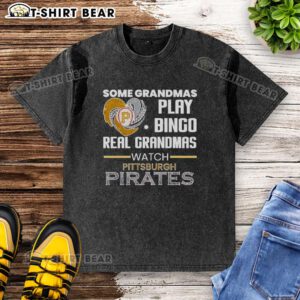 Awesome Pittsburgh Pirates heart shape washed t-shirt, perfect for grandmas who love bingo and baseball.