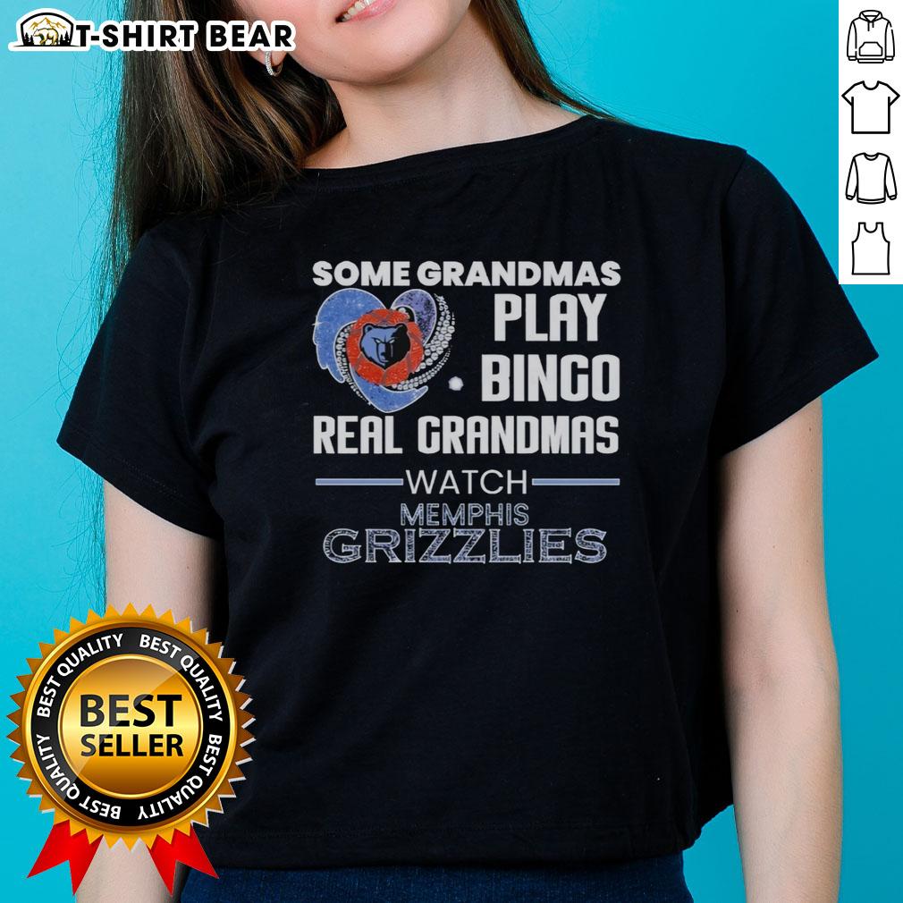Real grandmas enjoy bingo while wearing Memphis Grizzlies ladies tee, showcasing fun and team spirit.