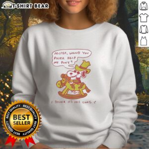 Good Snoopy Mister sweatshirt featuring a playful design with Snoopy and a pony, perfect for fans of fun, whimsical apparel.