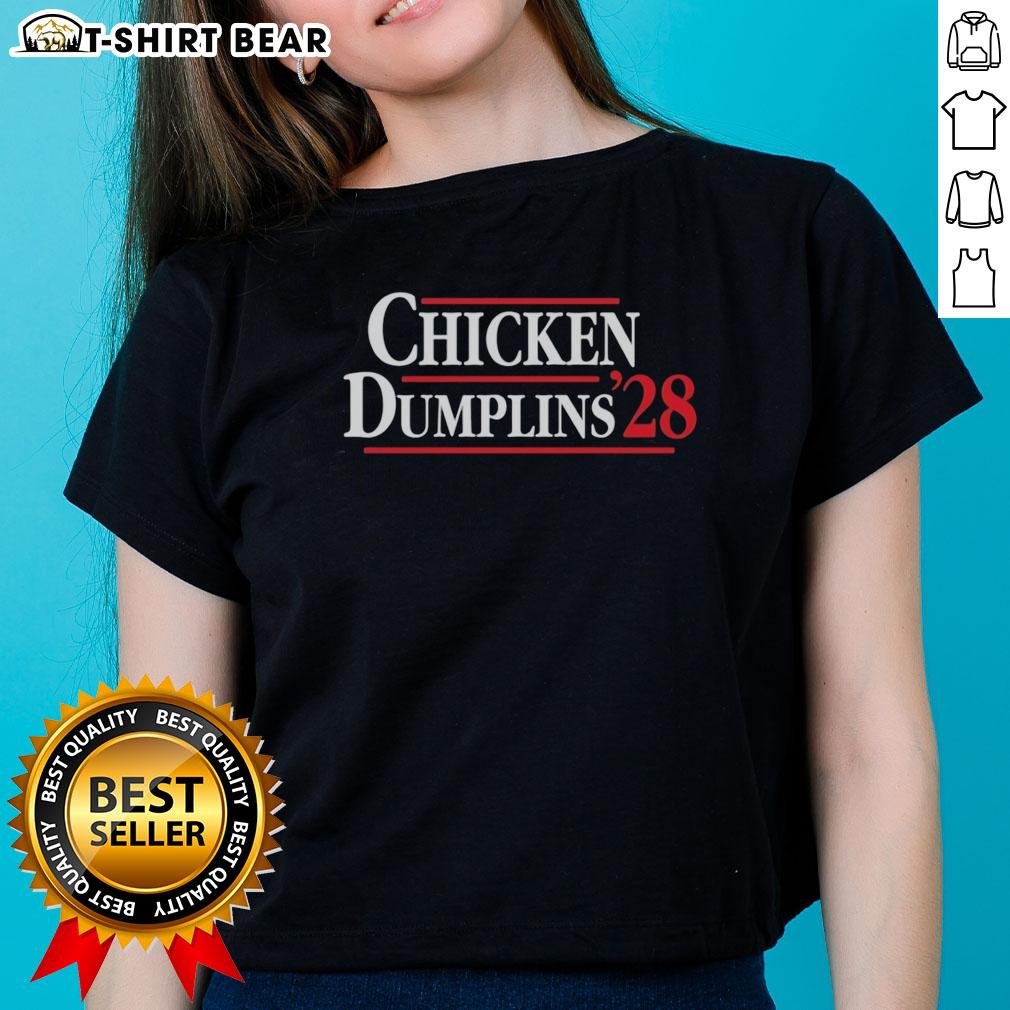 Hot Chicken Dumplin 2028 Ladies Tee featuring a stylish design, perfect for fans of trendy Southern cuisine apparel.