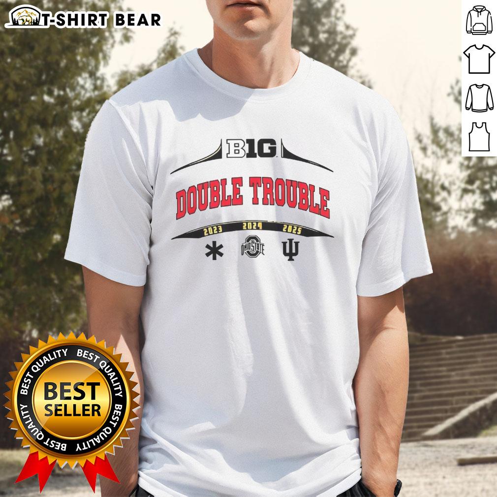 Nice Big Double Trouble Ohio State Buckeyes T-Shirt featuring bold graphics and comfortable fit for fans.